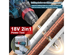 Taladro/atornillador inalámbrico 2 en 1 de 18 V con motor sin escobillas de 45 nm