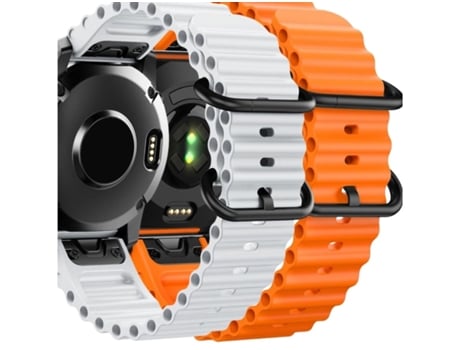 Correa Ocean Waves para Garmin Fenix 6X Pro Solar Blanca y Naranja Pack 2X VEANXIN