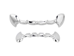 Juego De Parrillas Dentales De Oro Y Plata De 18 Quilates Estilo Hip Hop Con Colmillos De Vampiro Para Hombres Y Mujeres.
