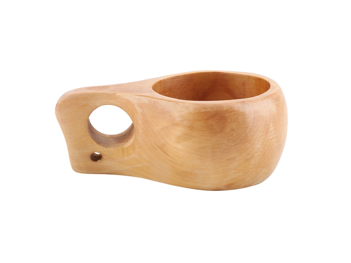 VYLARA Copo De Madeira Para Camping, Caneca De Acampamento De Madeira Artesanal, Recipiente Natural Rústico Para Bebidas Ao Ar Livre Com Alça Ergonômica, Ute