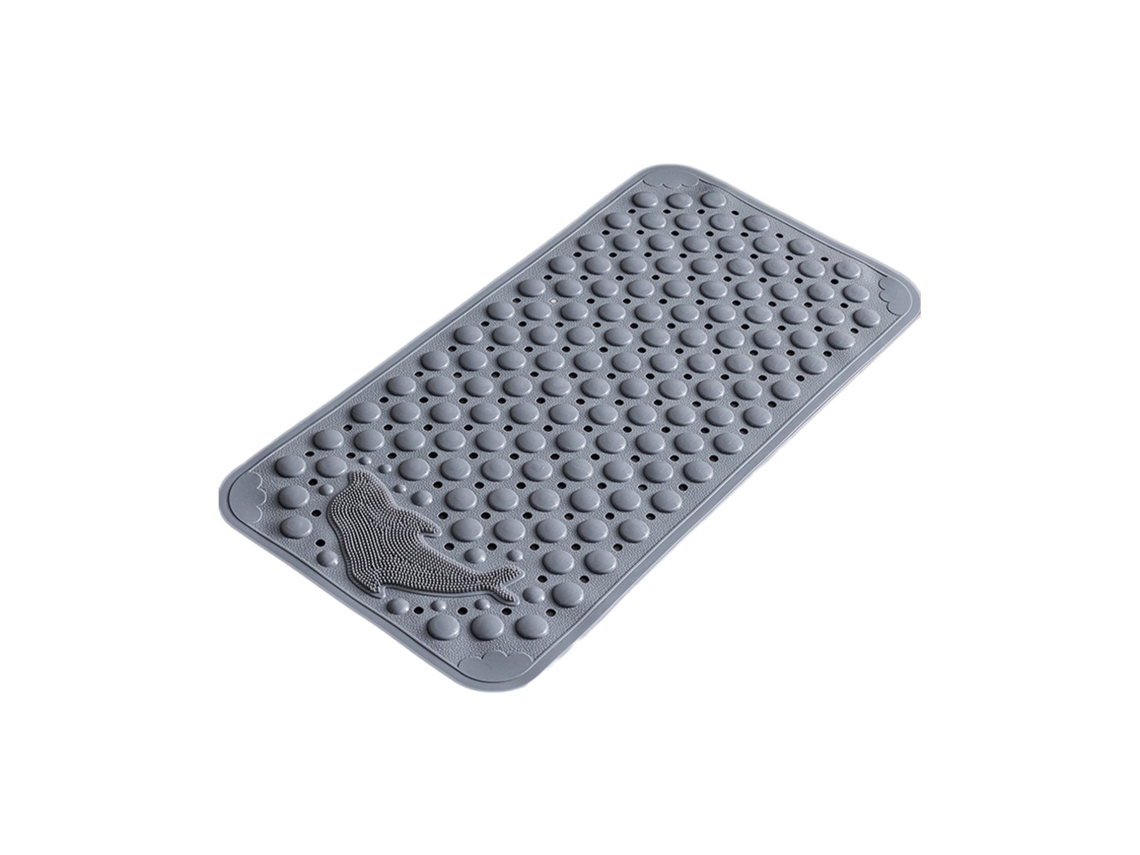 Alfombra De Baño Antideslizante Con Potente Ventosa Para Ducha Y Masaje De Pies (gris/35x70cm) Gertiz