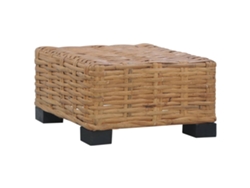 Mesa de Centro de Apoyo 47X47X28 Cm Mimbre Natural