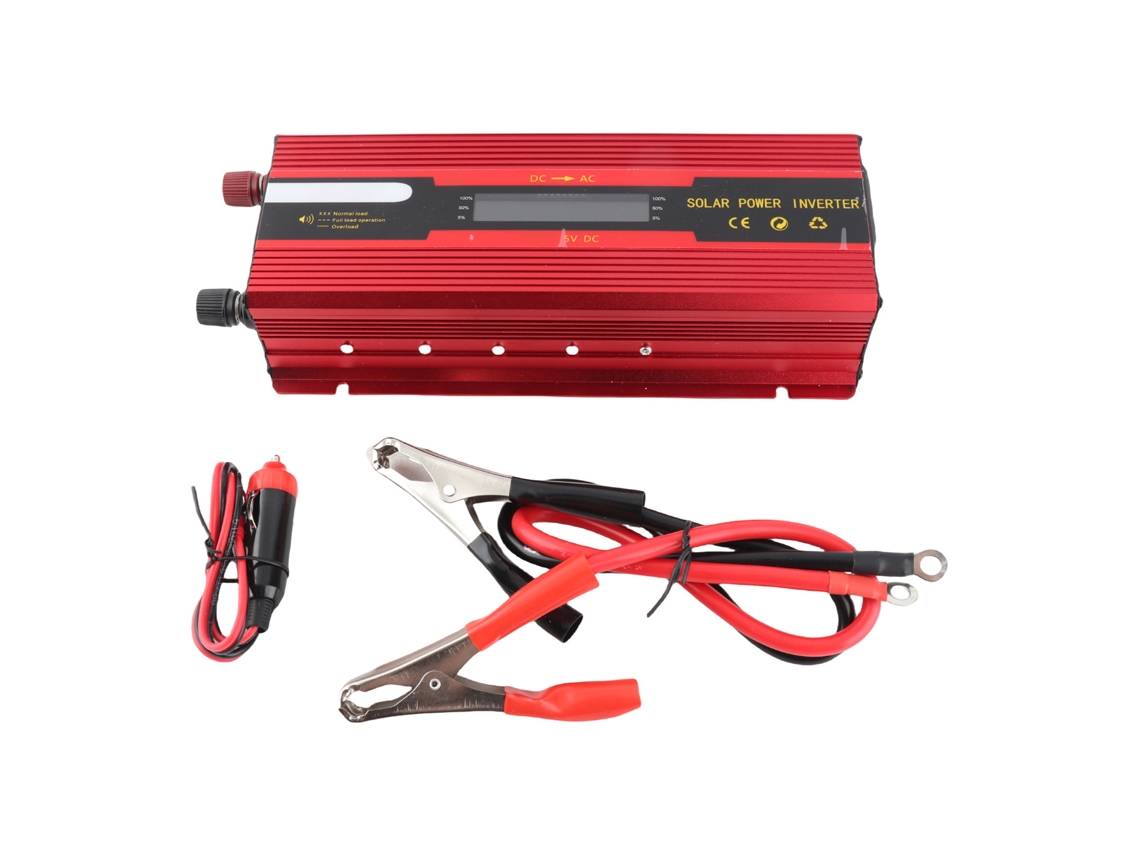 Inversor solar portátil de 2000 W para el hogar, 12 V, LCD
