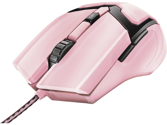 Ratón Gaming TRUST GXT101P (con Cable - 4800 dpi - Rosa)