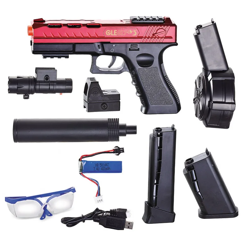 (rojo) Pistola De Agua Manual/automática G17 Clásica, Se Puede Operar Manualmente O Eléctricamente.