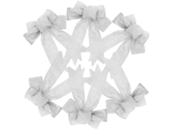 Juego de 6 lazos DIY con detalles dorados para árbol de Navidad, adornos brillantes para fiestas, bodas y decoración del hogar - Gokoco