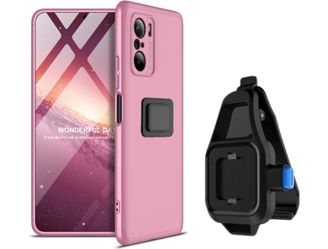 Funda Xiaomi Poco F3 Slim Armor 360º con Soporte para la Cintura Rosa