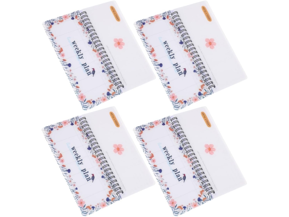 Juego De Planificador Semanal De 4 Piezas, Cuaderno Portátil Con Hojas Desprendibles Y Encuadernación De Espiral Plana Para...