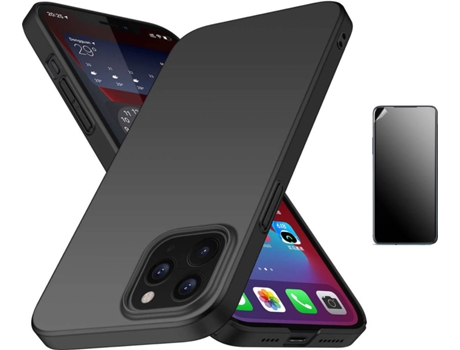 Kit Carcasa y Protector iPhone 12 Mini Ultimatte, Turtleshell Rígido Negro