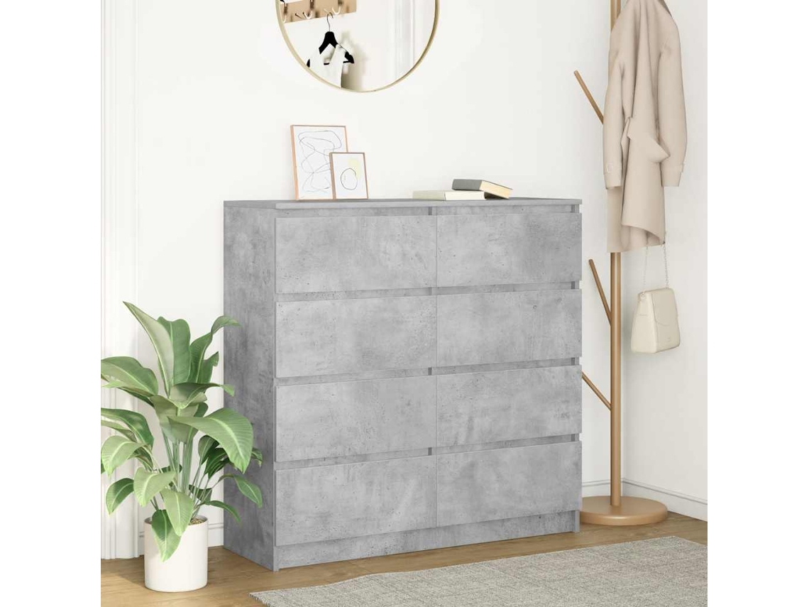 Aparador | Mueble De Comedor | Buffet De Madera De Ingeniería Gris Hormigón 100x35x99 Cm Wsd20667
