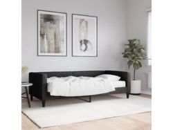 Sofá Cama Con Colchón Tela Negro 90x200 Cm