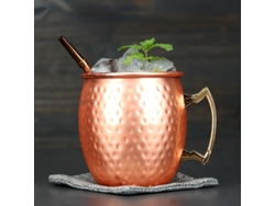 1 vaso para Moscow Mule de acero inoxidable de 530 ml MDUG (oro rosa)
