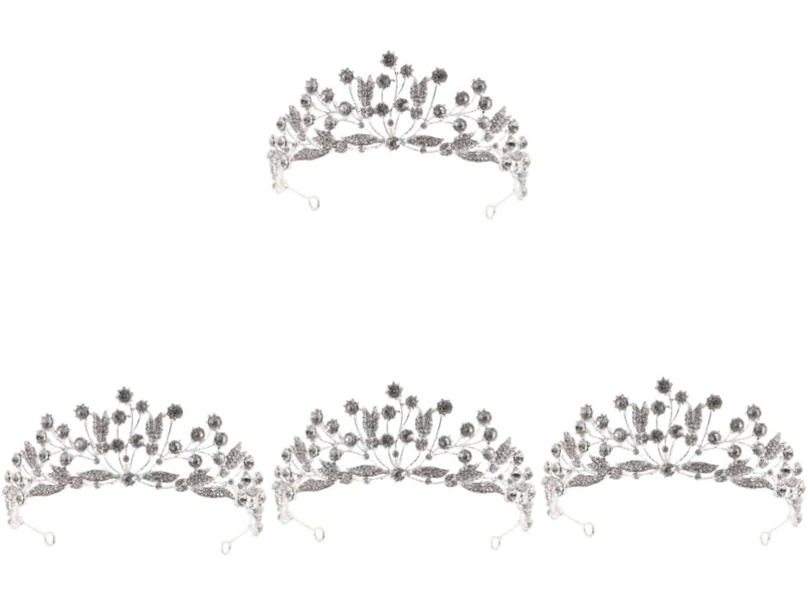4 Piezas De Tiara Nupcial Brillante Para Fiestas Y Ceremonias De Boda, Tocado Decorativo Para