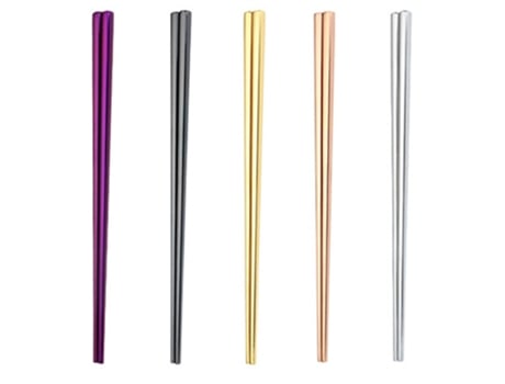 Palillos de acero inoxidable - Palillos reutilizables - 5 pares de palillos de metal aptos para lavavajillas - mutil ZMDECQNA