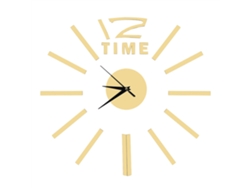Reloj de pared 3D grande, adhesivo decorativo DIY, moderno, para el hogar, la oficina y el dormitorio, Aiailikill (dorado)
