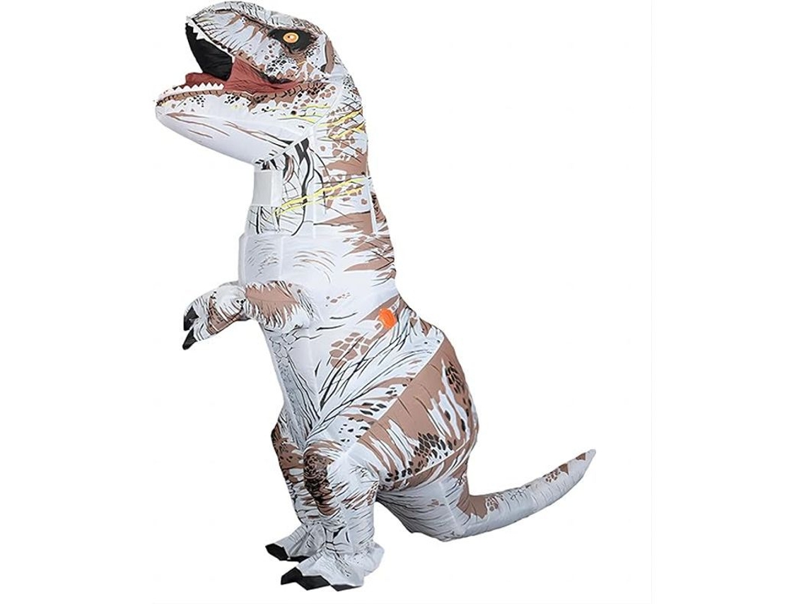 Disfraz Inflable De Dinosaurio Para Adultos - Divertido T-rex Para Halloween Y Fiestas De Cosplay - Blanco