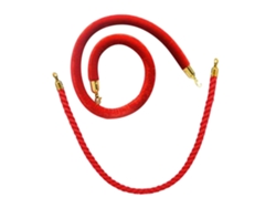 Conjunto De Cordón De Terciopelo Rojo Para Control De Multitudes En Eventos Prestigiosos, Con Ganchos Dorados.