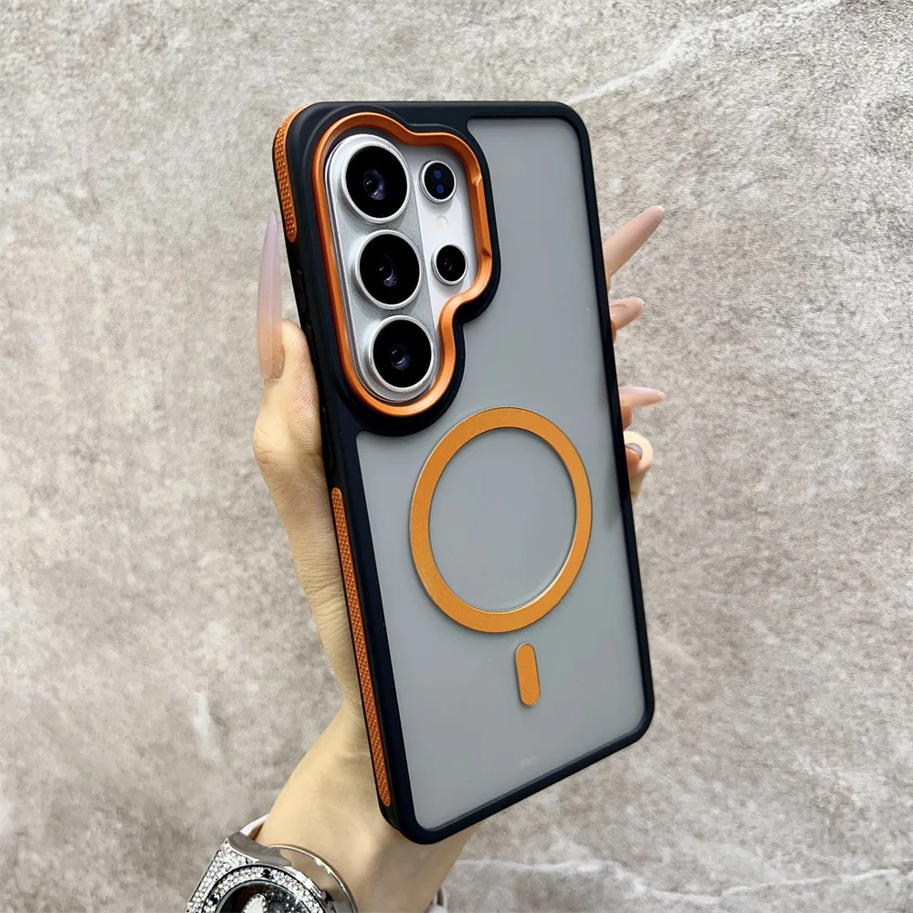 (samsung A36 5g, Naranja) Funda Protectora Magnética Magsafe Para Samsung
