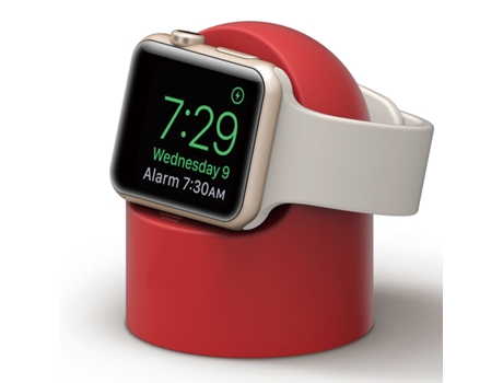 Soporte del cargador SLOWMOOSE Silicona para Apple Watch Series Cable Cargador para Apple Watch (Rojo)