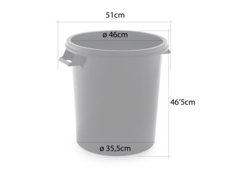 Cubo de Basura 50 Litros Color Negro Sin Tapa SP BERNER