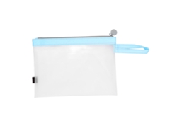 Bolsa de oficina transparente, impermeable, mate, tamaño A4, con cremallera, color azul