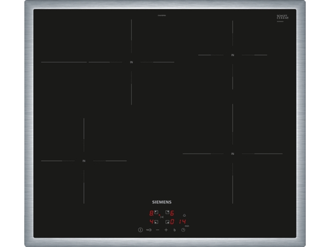 iQ300 EH645BFB6E hobs Negro, Acero inoxidable Integrado 60 cm Con placa de inducción 4 zona(s) SIEMENS
