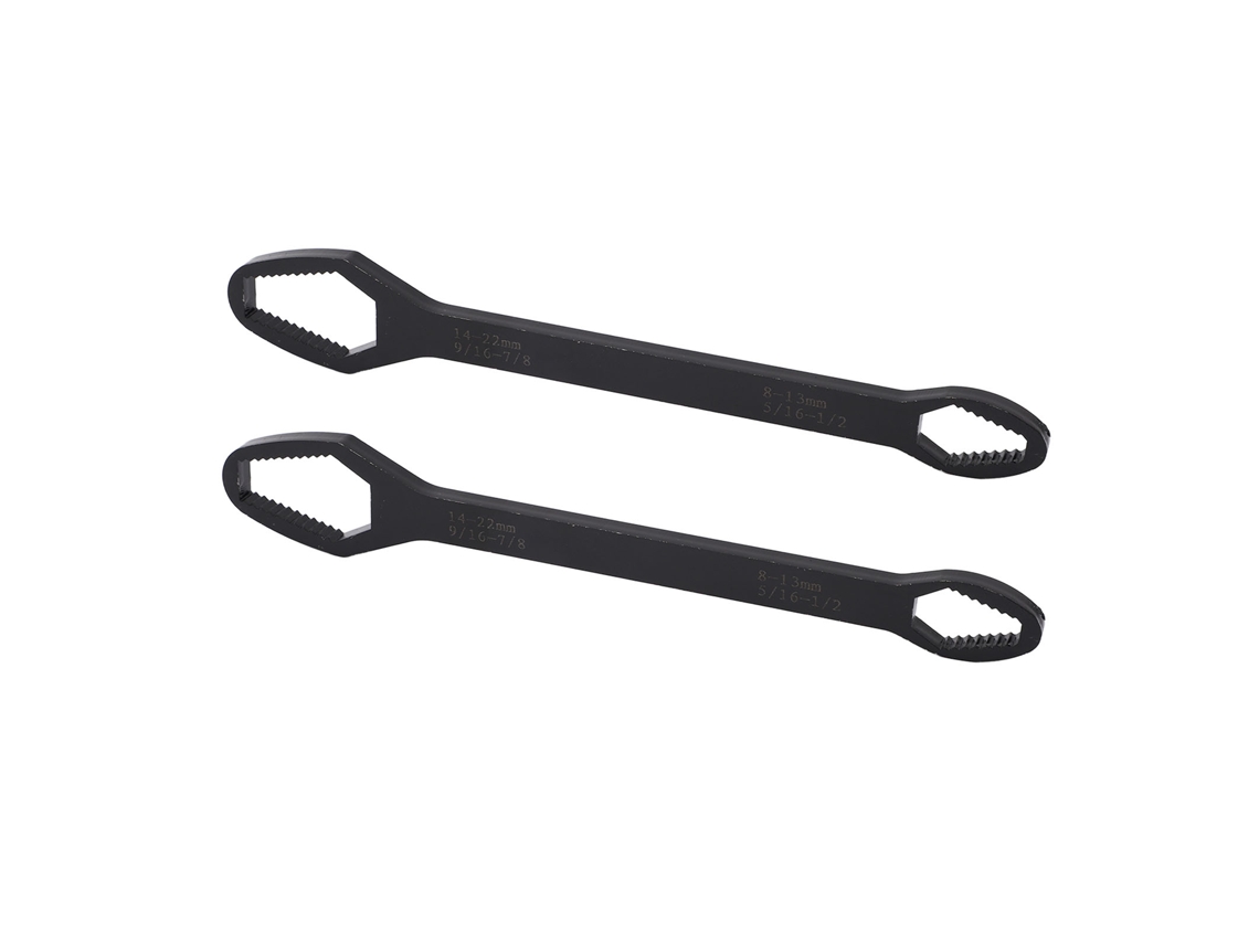 2pcs Llave Universal Multifuncional De Acero Aleado Autoapretable De 260mm Doble Extremo Ajustable Para Mantenimiento Negro