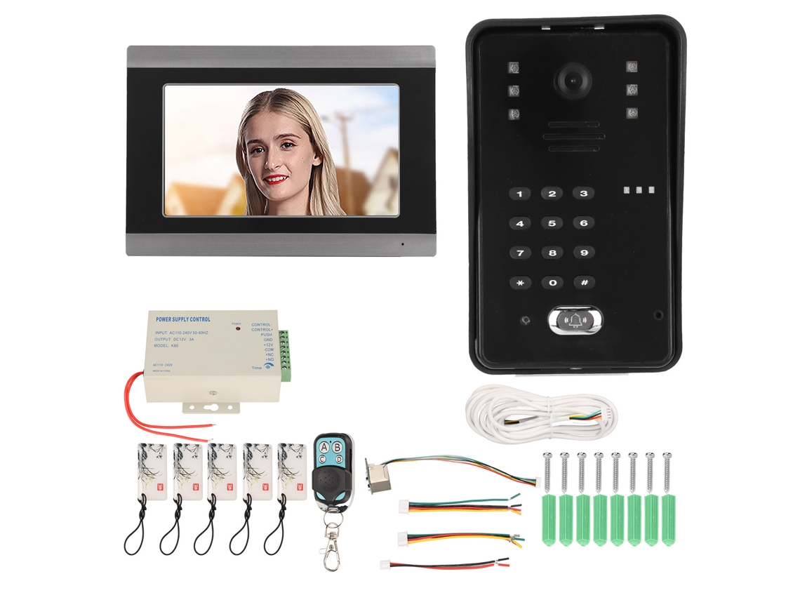 Sistema de intercomunicación wifi de 7 pulgadas y 1080p con control de acceso IC