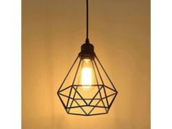 Omni-lámpara Colgante Industrial Vintage De Techo Con Caja De Metal Negro E27 Clase Energética A+ Sin Bombilla