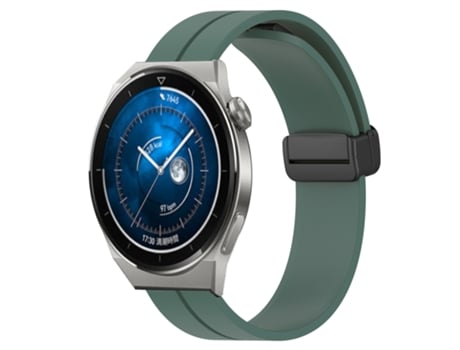 Correa de reloj inteligente para Huawei Watch GT3 Pro 46 mm 22 mm Correa de reloj de silicona con cierre magnético de color sólido (verde oliva)