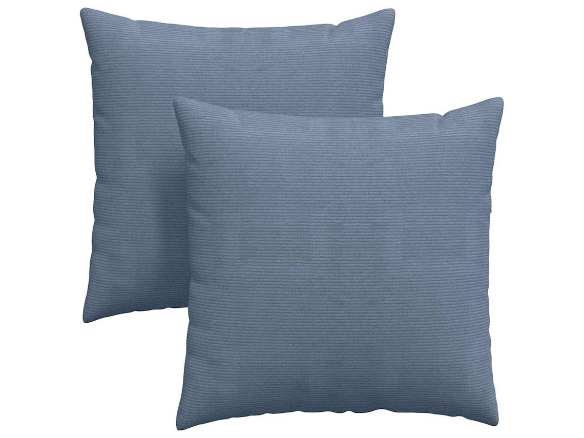 Juego de 2 cojines para sofá HARLANV1 azules, tela de 80x80 cm.