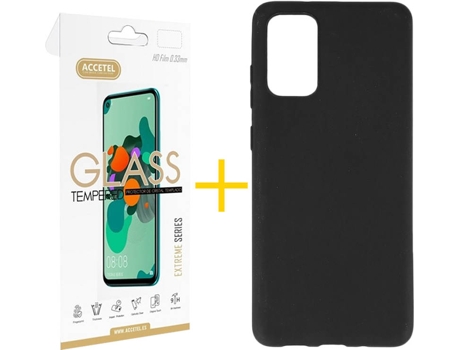 Kit Funda + Protector de Pantalla Samsung Galaxy S20 + Plus 5G ACCETEL Liso (Negro)