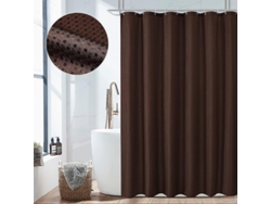 Cortina de ducha marrón, tela con textura ondulada, para baño Jortmrd