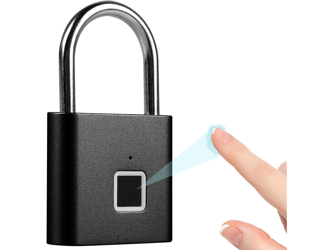 Bloqueo De Huella Digital, A Prueba De Agua, Carga Usb, Negro