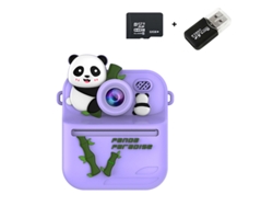 Cámara instantánea Chrui S1, pantalla IPS de 2,4 pulgadas, lente dual, grabadora de video HD (Purple Panda)
