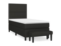 Maison Exclusive - Cama Box Spring Con Colchón Tela Negro 80x200 Cm