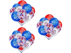 72 Piezas,te,72 Piezas Globos De Látex Rojos, Azules Y Blancos Para Fiestas Con Estampado Para Decoraciones Individuales