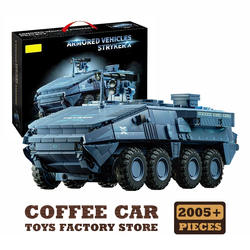 Vehículo blindado - Juguete de bloques de construcción - Modelo militar en bloques - Regalo para adultos, niños y niñas.