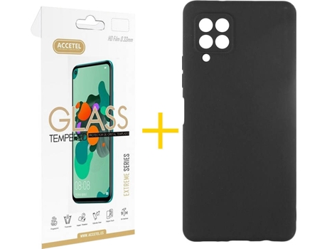 Kit Funda + Protector de Pantalla Samsung A12 5G ACCETEL 3686 Negro