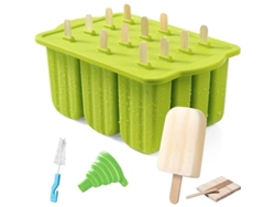 Molde De Paletas De Silicona Linjou 12 Piezas Alimentaria Reutilizable Con Tapa Anti-derrame Lavavajillas Seguro