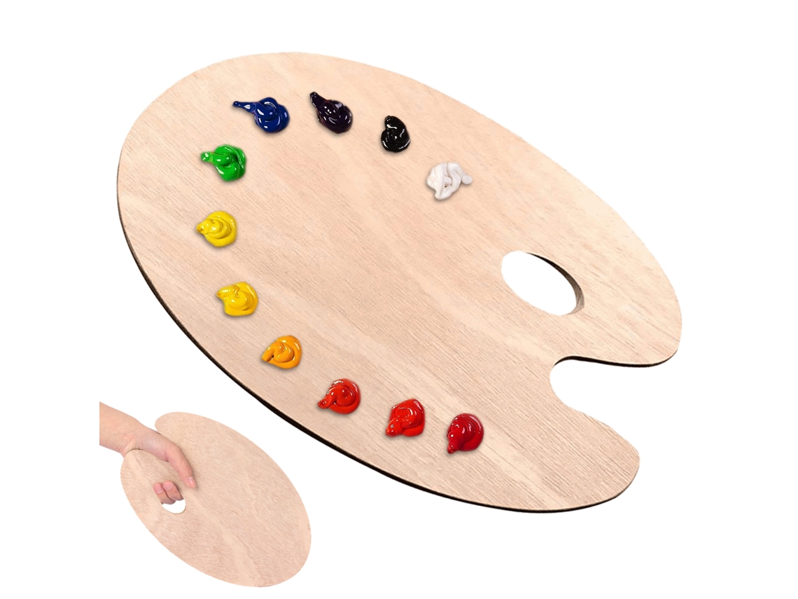 Paleta de madera para pintar formato estándar