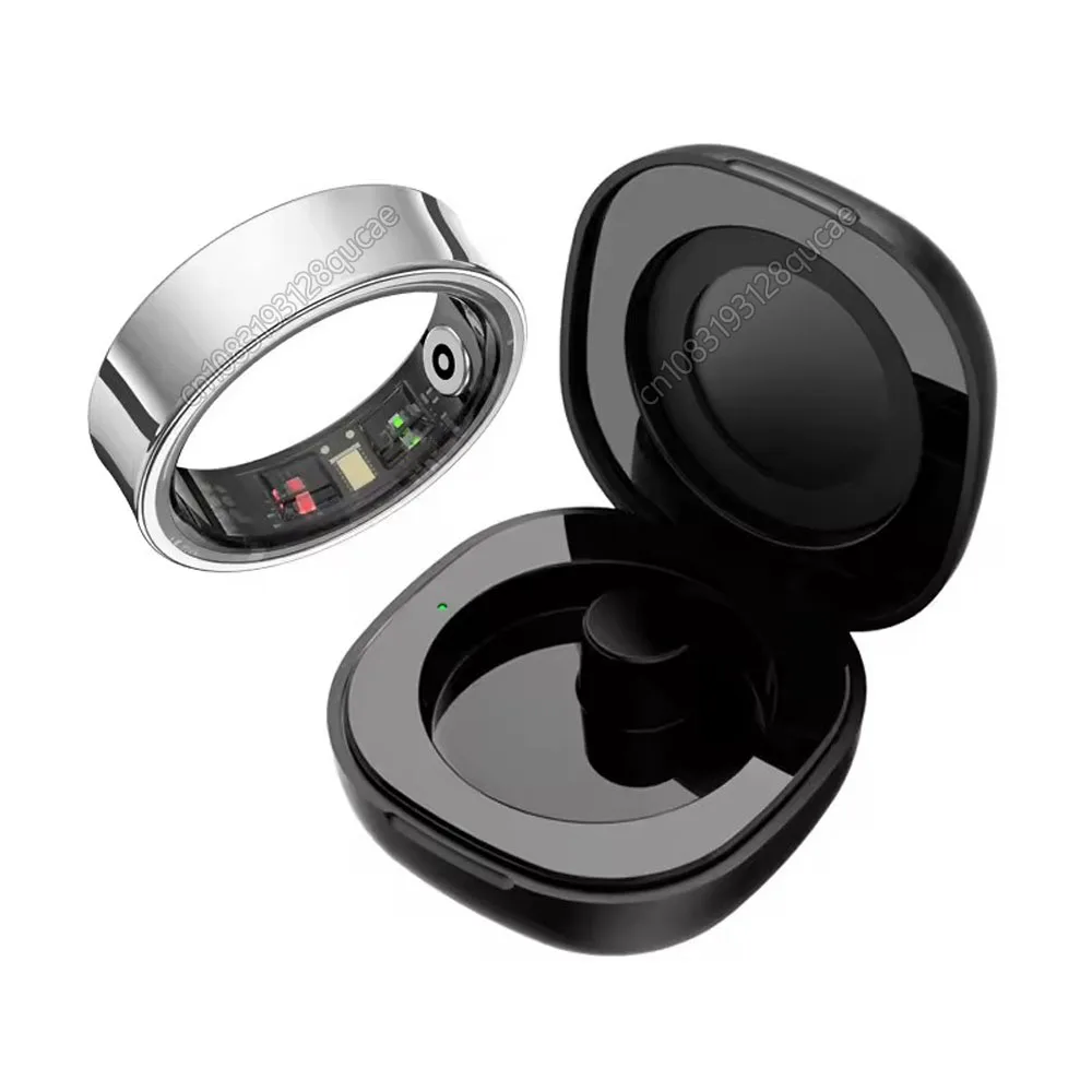 (plata, Estuche De Carga, Talla 14) Anillo Inteligente, Monitoriza La Temperatura Corporal Y La Salud, Resistente Al Agua.