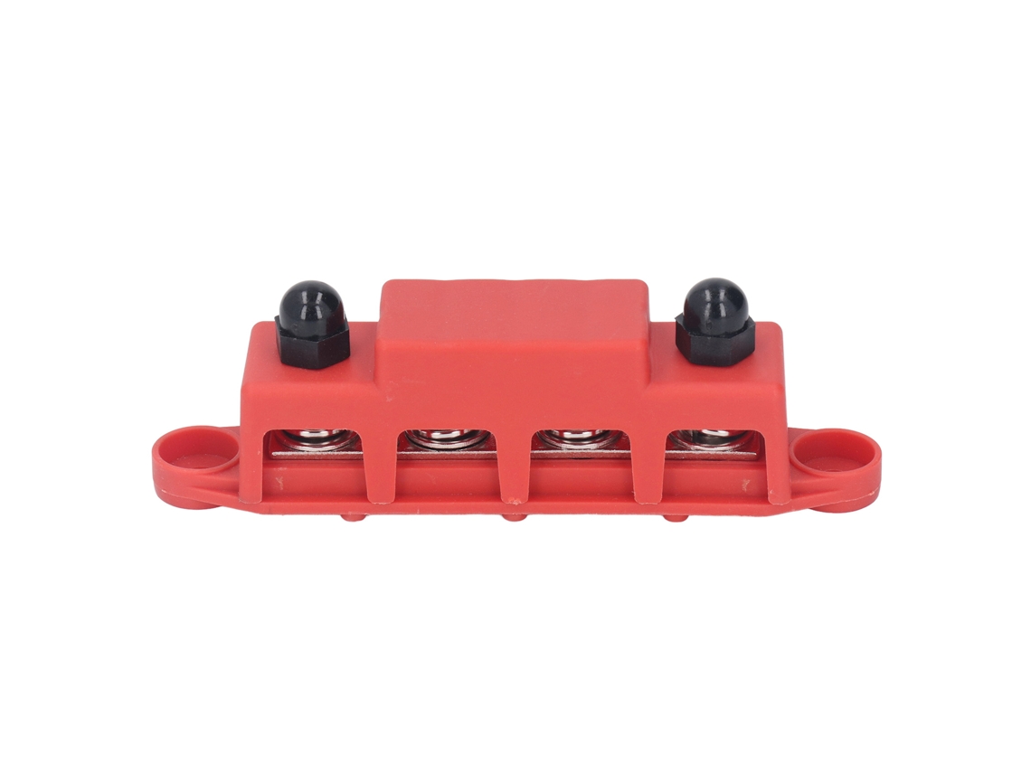2026velora-barrera De Distribución De Potencia 4 Posiciones Con Tornillos M10 Para Automóvil Rv Yate 48vdc 250a Rojo