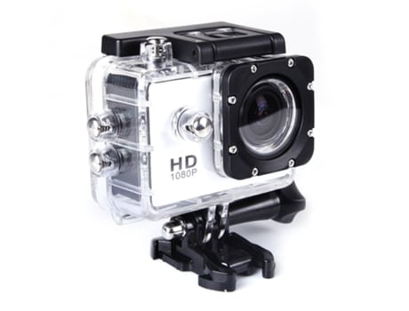 Action Cam SLOWMOOSE Impermeable 1080P-HD Lente Gran Angular Blanco