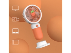Mini Ventilador Portátil Recargable Por Usb Con Soporte Silencioso Para Teléfono Móvil - Naranja