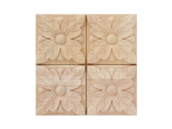 Piezas De Apliques Cuadrados De Madera Tallada Para Decoración De Muebles (a)