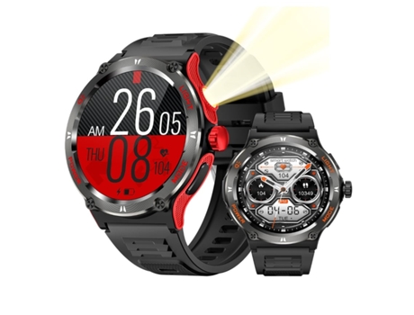 Smartwatch Kt76 Android e Ios-Preto Vermelho
