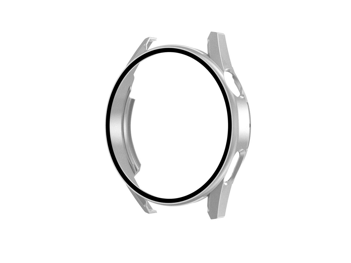 Capa Protetora De Tela Com Vidro Temperado Para Smartwatch Gt3 46mm Prata Full Cover Case