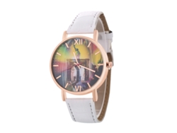 Reloj De Cuarzo Elegante Casual Unisex Para Parejas Regalo (blanco)