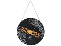 Letrero de bienvenida con forma de telaraña para Halloween y reuniones familiares
